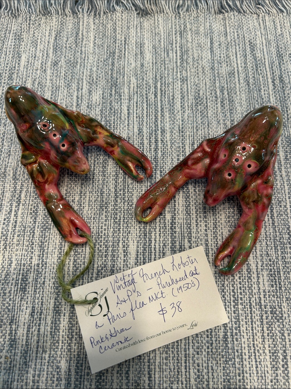 Fabulous little set of Vintage Lobster Salt and Peppers